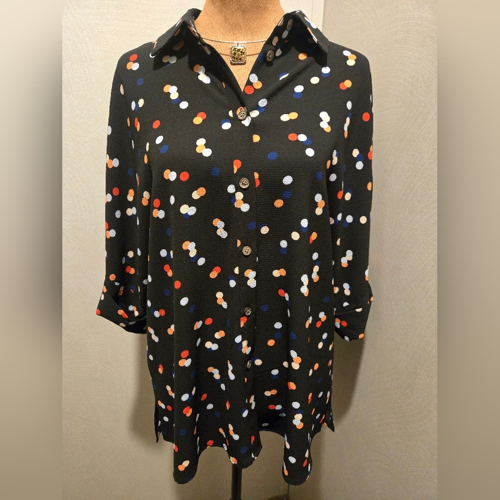 Vince Camuto Black Polka Dot Blouse